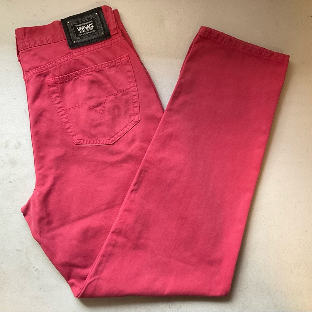 Vintage Versace Jeans Couture Cherry Red Jeans Size 36